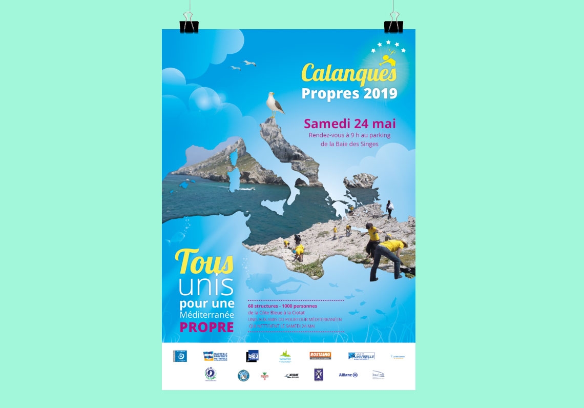 Création affiche Calanques Propres